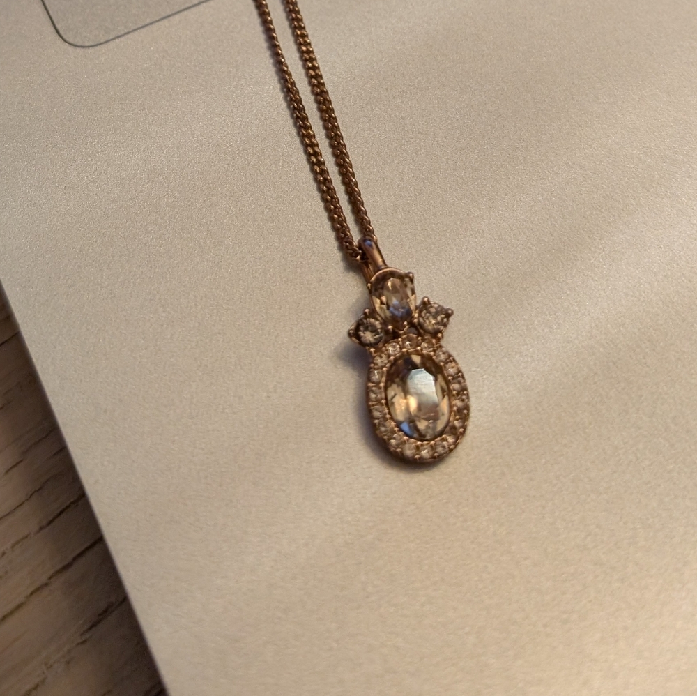 Givenchy Rose Gold and Smokey Quartz w/CZ